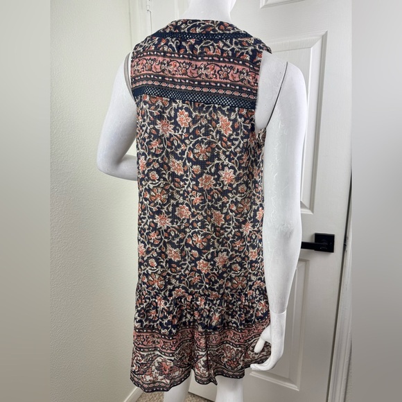 VERONICA BEARD
Leanna Sleeveless Ruffle Minidress In Moonlit Ocean Multi Small. - Picture 11 of 17